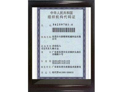 im电竞组织机构代码证正面